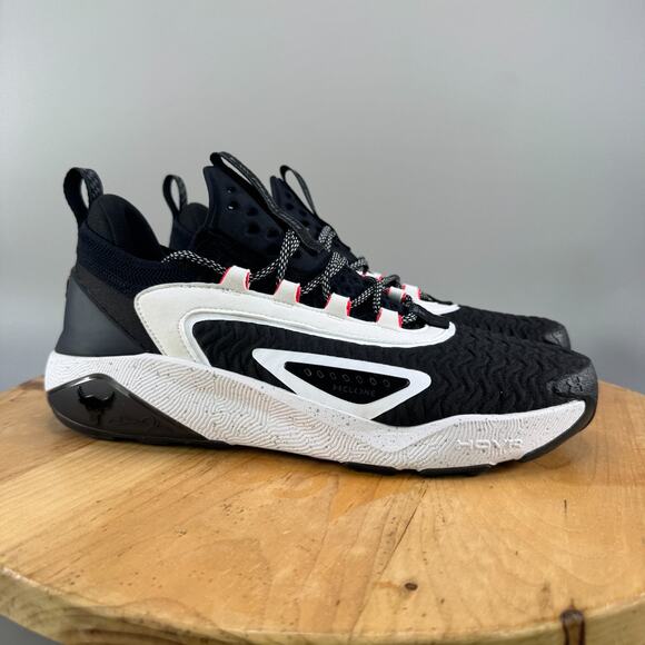 Under Armour Project‎ Rock 7 Mens Size 12 Shoes Black White Racer Red Training